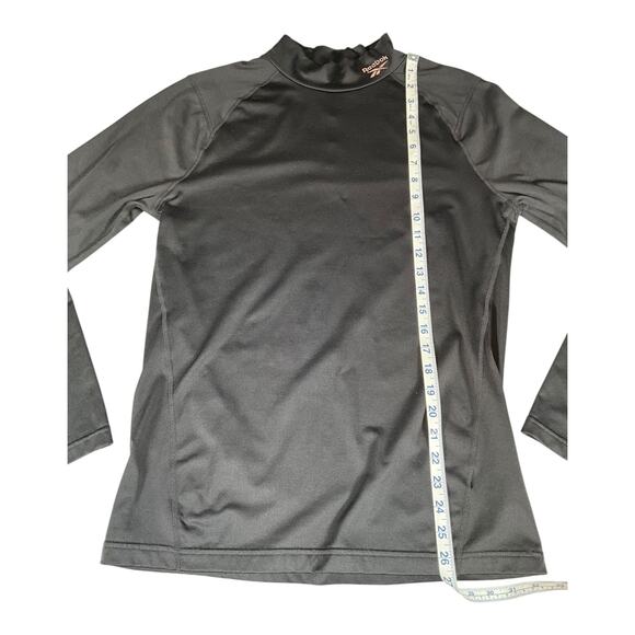 Reebok Long Sleeve Mens Athletic Base Layer Shirt Black Fleece Lining Sz Medium - Picture 7 of 9